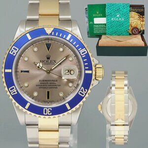 MINT ROLEX SUBMARINER MEN'S GOLD BUCKLE WATCH